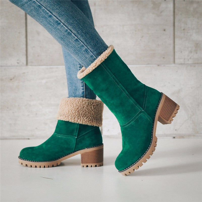 Matilda's Faux Suede Winter Fur-Lined Boots