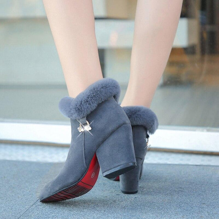 Matilda's Plush Winter Tassel Ankle Boots