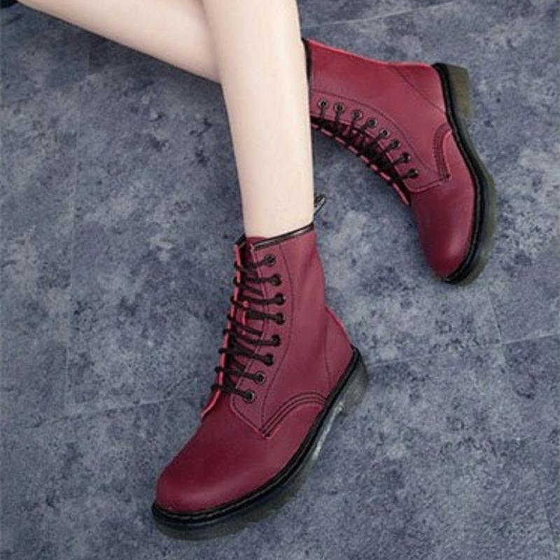 Matilda's High-Ankle Leather Lace-Up Boots