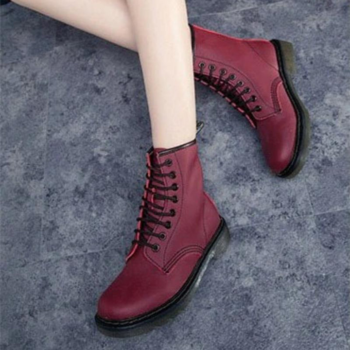 Matilda's High-Ankle Leather Lace-Up Boots