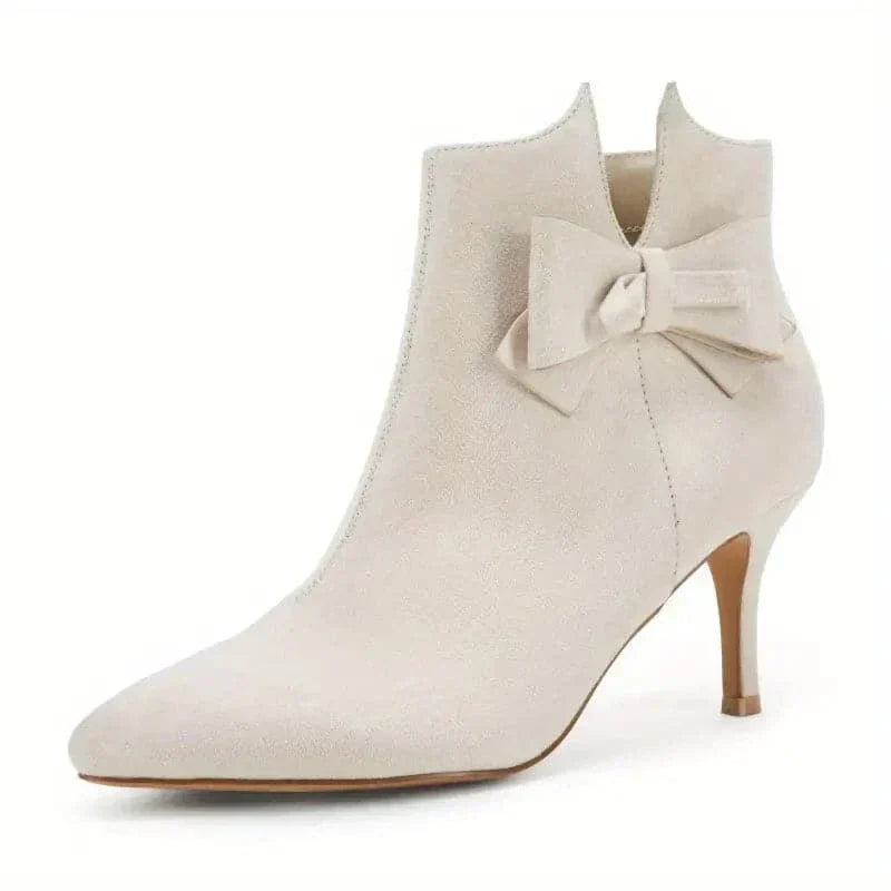 Matilda's Elegant Bow Stiletto Ankle Boots