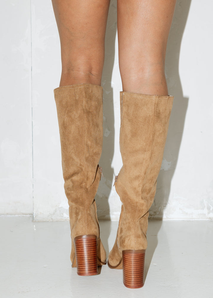 Matilda's Latte Suede Knee-High Boots