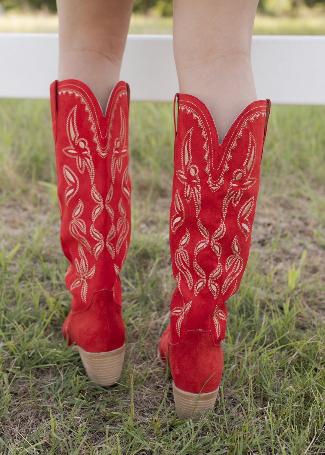 Matilda's Red Embroidered Western Boots