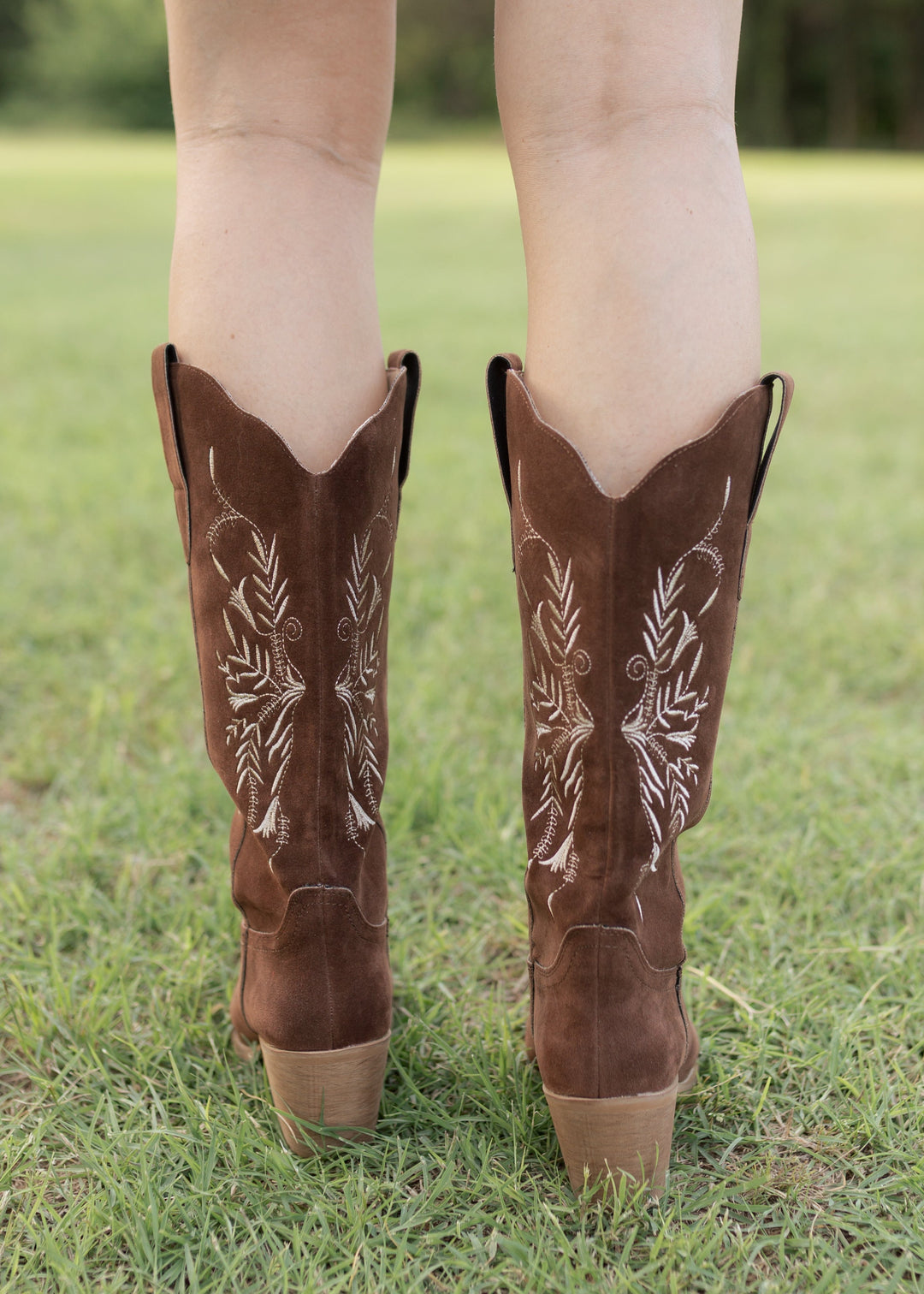 Matilda's Flora Brown Embroidered Western Boots