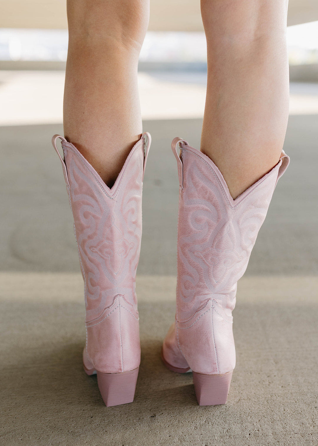 Matilda's Pink Western Leather-Lined Boots