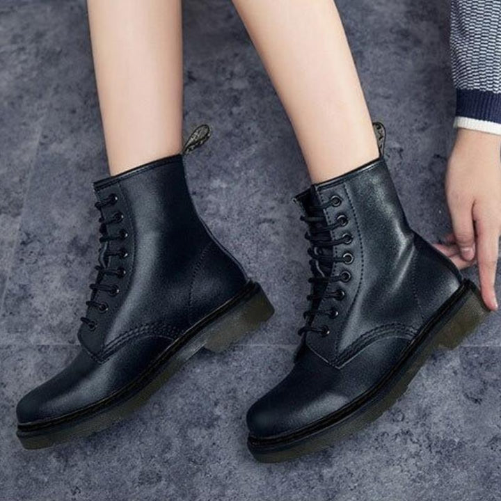Matilda's High-Ankle Leather Lace-Up Boots