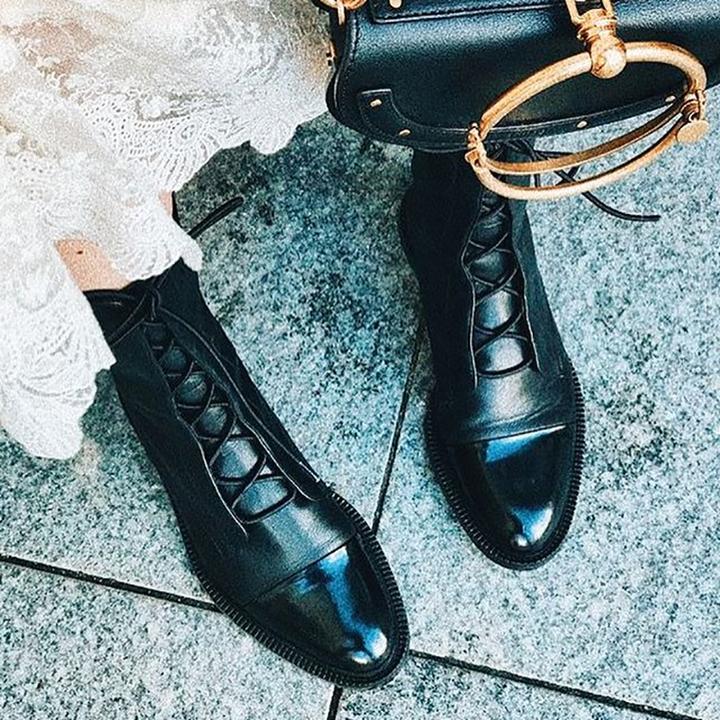 Matilda's Classic Lace-Up Genuine Leather Everyday Boots
