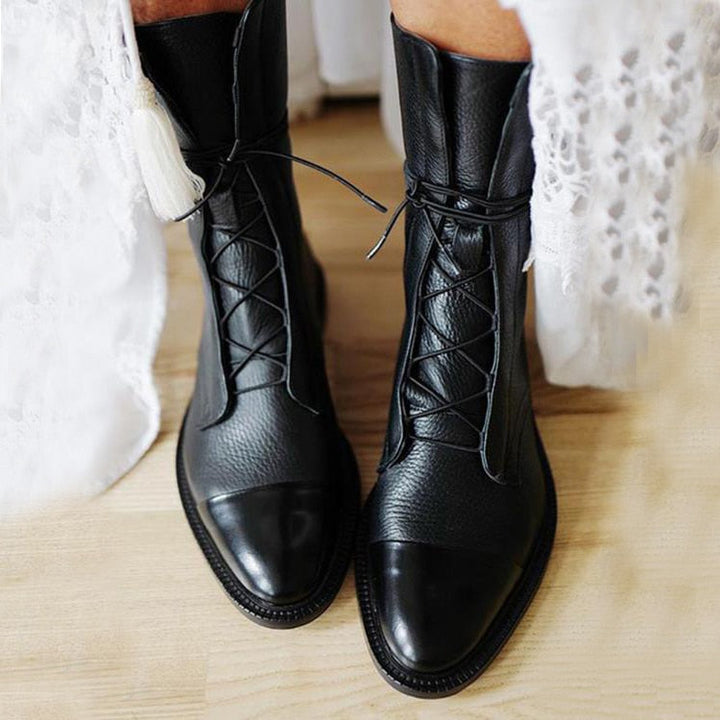 Matilda's Classic Lace-Up Genuine Leather Everyday Boots