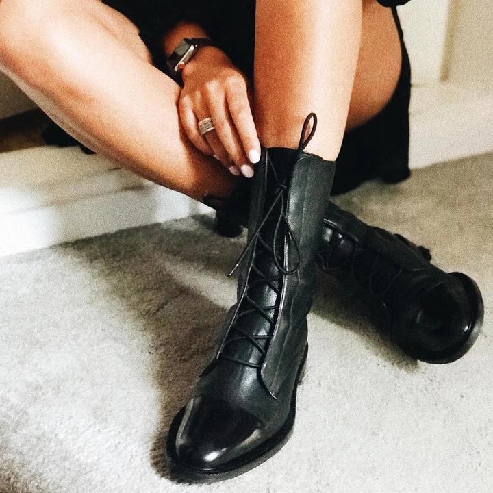 Matilda's Classic Lace-Up Genuine Leather Everyday Boots