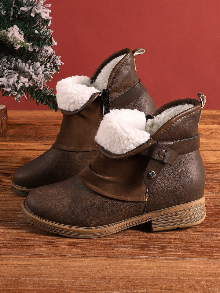 Matilda's Classic Leather-Look Slip-On Ankle Boots