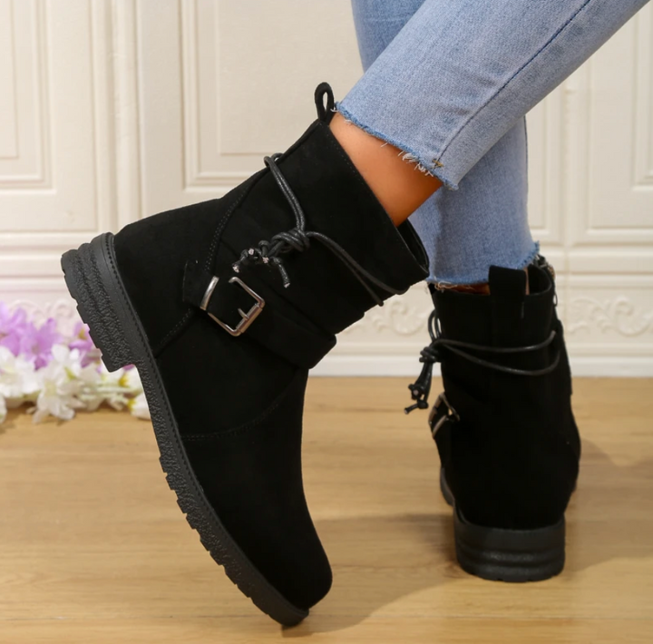 Matilda's Suede Buckle Ankle Boots