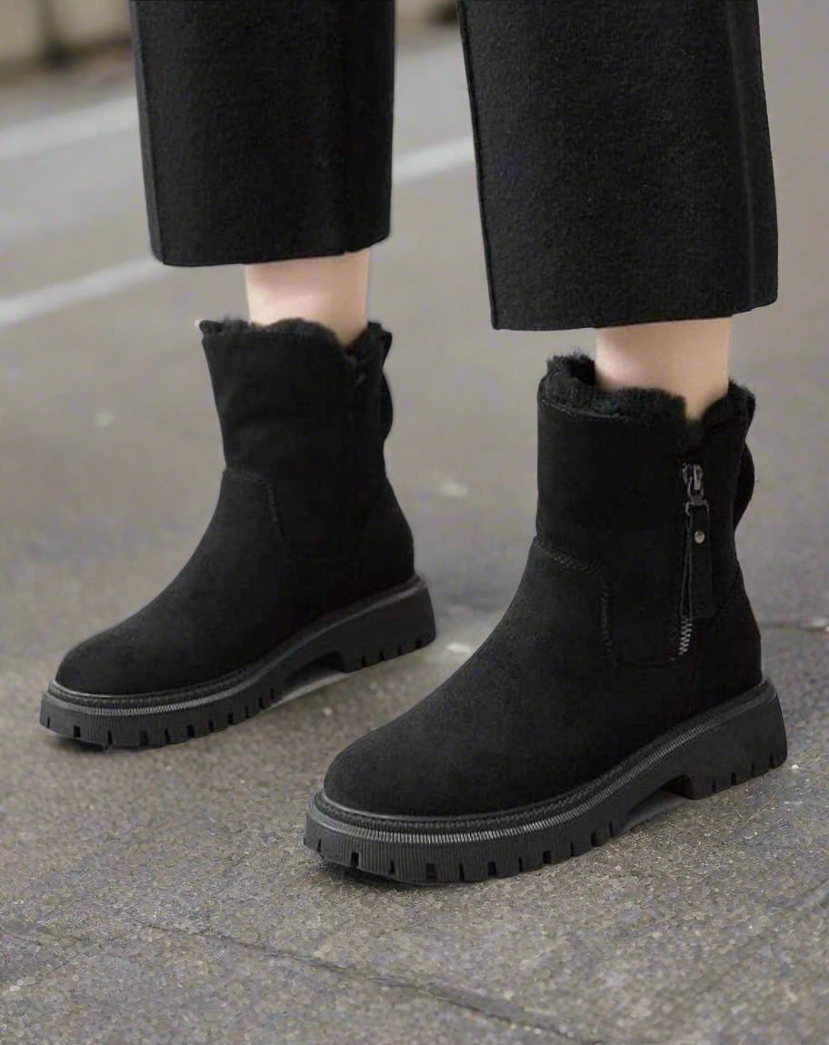 Matilda's Warm Suede Slip-On Ankle Boots