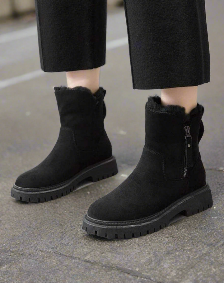 Matilda's Warm Suede Slip-On Ankle Boots