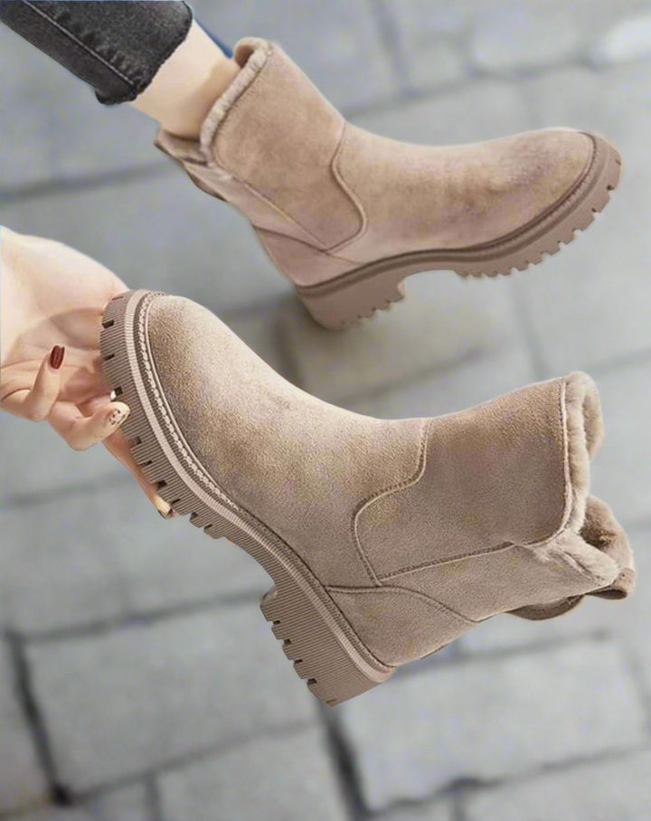 Matilda's Warm Suede Slip-On Ankle Boots
