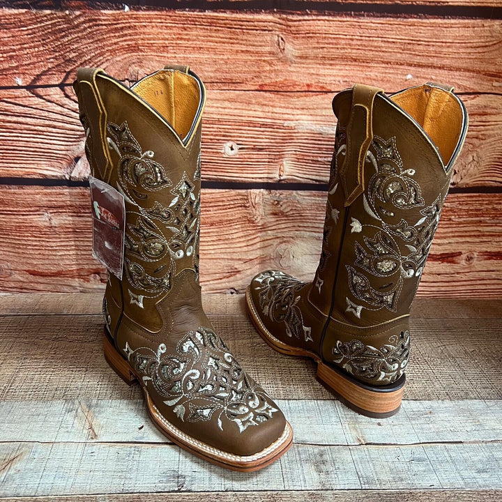 Matilda's Western Rodeo Square Toe Glitter Inlay