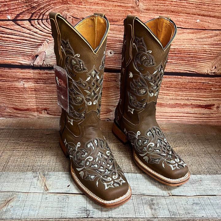 Matilda's Western Rodeo Square Toe Glitter Inlay